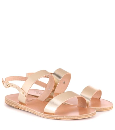 Shop Ancient Greek Sandals Clio Metallic Leather Sandals In Gold