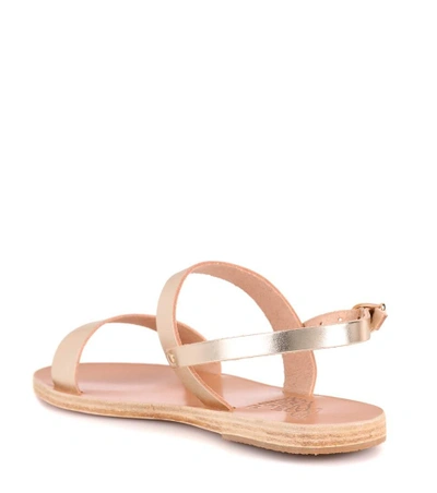 Shop Ancient Greek Sandals Clio Metallic Leather Sandals In Gold
