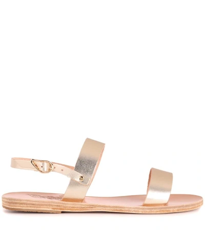 Shop Ancient Greek Sandals Clio Metallic Leather Sandals In Gold