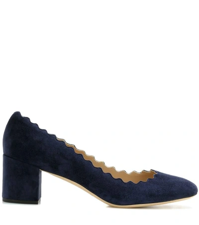 Shop Chloé Lauren Suede Pumps In Blue