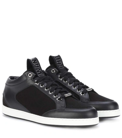 Shop Jimmy Choo Miami Leather Sneakers In Black