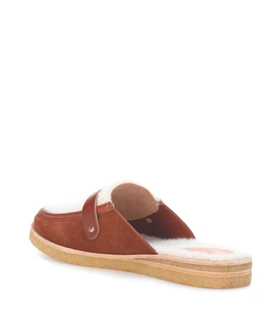 Shop Ancient Greek Sandals Hestia Suede Slippers In Brown