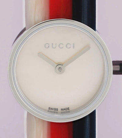 Shop Gucci Embellished Plexiglas® Watch In Multicoloured