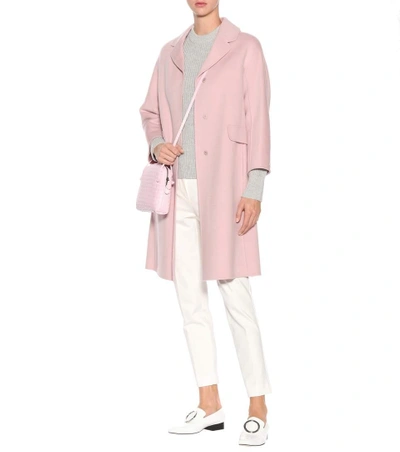 Shop Max Mara Grolla Wool Coat In Pink