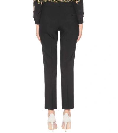 Shop Etro Cropped Crêpe Trousers In Black