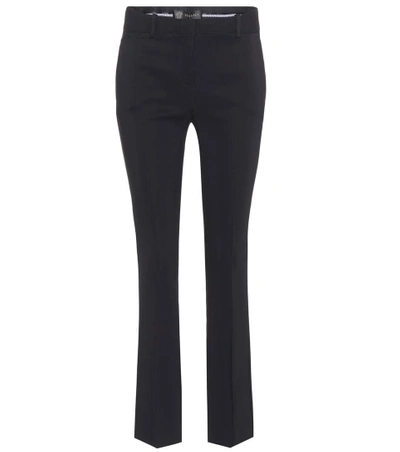 Shop Versace Mid-rise Cropped Trousers In Black