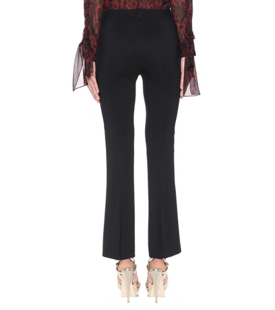 Shop Versace Mid-rise Cropped Trousers In Black