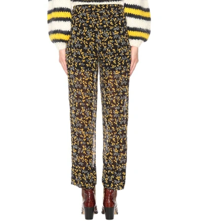 Shop Ganni Marceau Georgette Trousers In Multicoloured