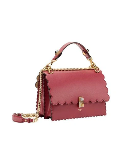 Shop Fendi Kan I Scalloped Handbag - Red