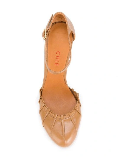 Shop Chie Mihara Grisa Pleated Pumps In Neutrals