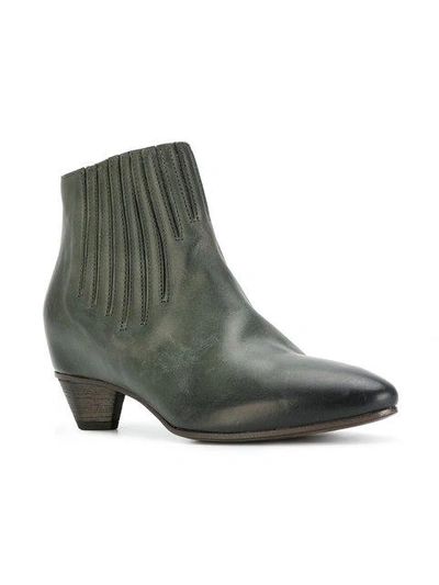 Shop Roberto Del Carlo Stitch Detail Ankle Boots In Green