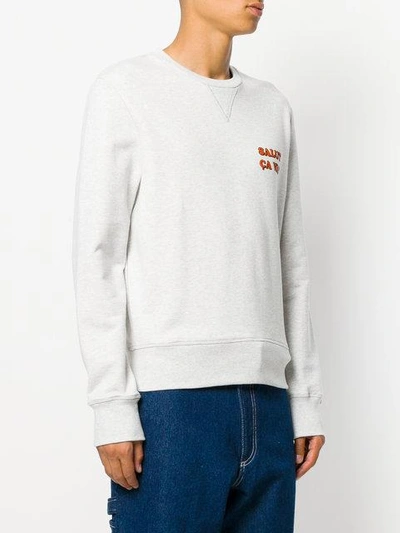 Shop Ami Alexandre Mattiussi Salut Ca Va Sweatshirt In Grey