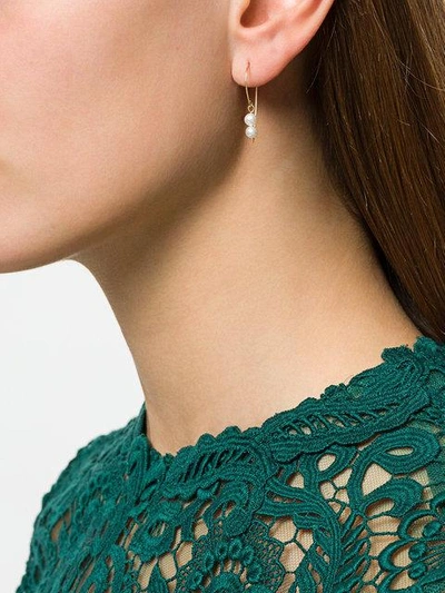 Shop Uzerai Edits Pearl Earrings In Gold