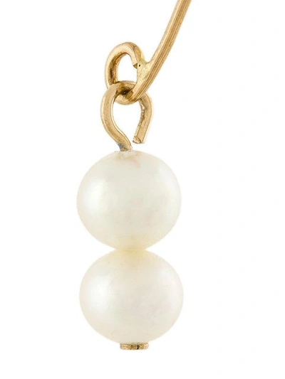 Shop Uzerai Edits Pearl Earrings In Gold