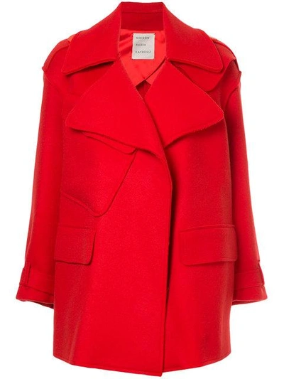 Shop Maison Rabih Kayrouz Single Breasted Coat In Red