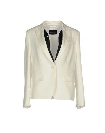 Shop Emporio Armani Blazer In White
