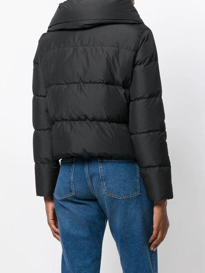 Shop Bacon Cropped Puffer Jacket  In Black