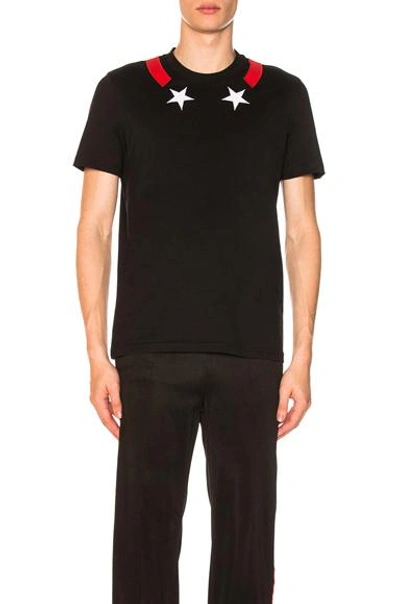 Shop Givenchy Star Neck T In Black