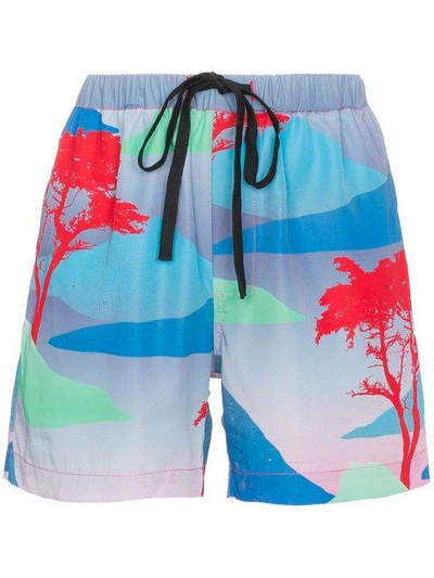 Shop Double Rainbouu Moon Safari Night Swim Shorts - Multicolour
