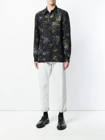 Shop Jil Sander Floral Print Shirt In Blue