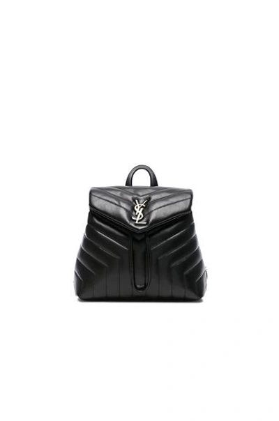 Shop Saint Laurent Small Supple Monogramme Loulou Backpack In Black