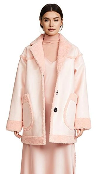 Shop Opening Ceremony Reversible Patent Pink Coat In Pearl Pink