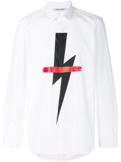 Shop Neil Barrett Lightning Bolt Shirt