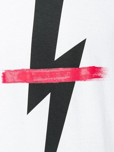 Shop Neil Barrett Lightning Bolt T-shirt In White