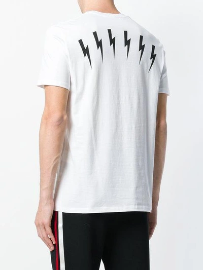 Shop Neil Barrett Lightning Bolt T-shirt - White