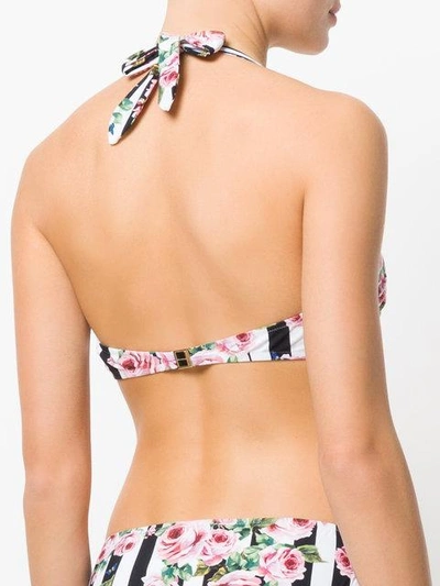 Shop Dolce & Gabbana Printed Bandeau Bikini Top