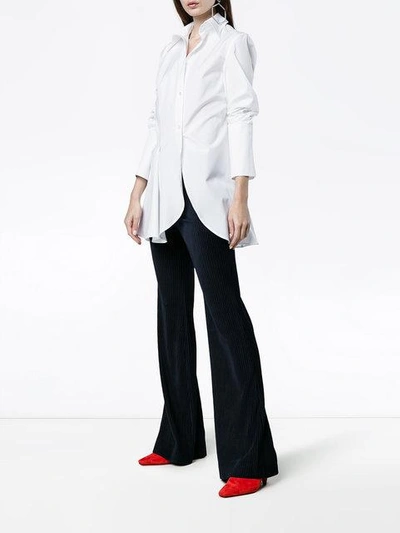 Shop Wright Le Chapelain Asymmetric Long Sleeve Shirt - White