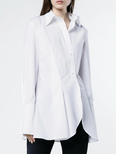 Shop Wright Le Chapelain Asymmetric Long Sleeve Shirt - White