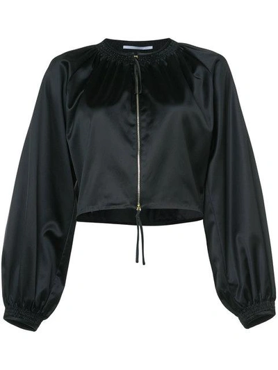 Shop Rosetta Getty Zipped Cropped Jacket - Black