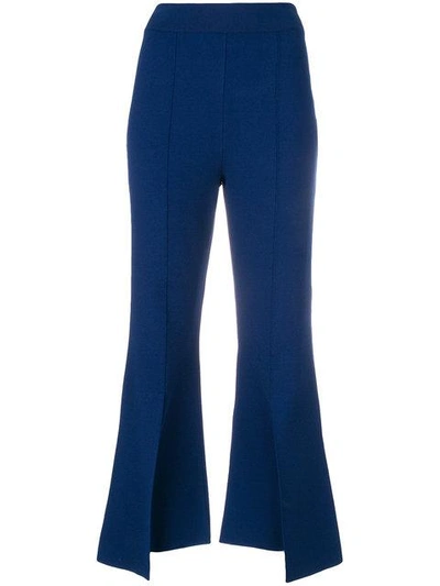 Shop Stella Mccartney Flared Cropped Trousers - Blue