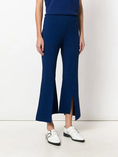 Shop Stella Mccartney Flared Cropped Trousers - Blue