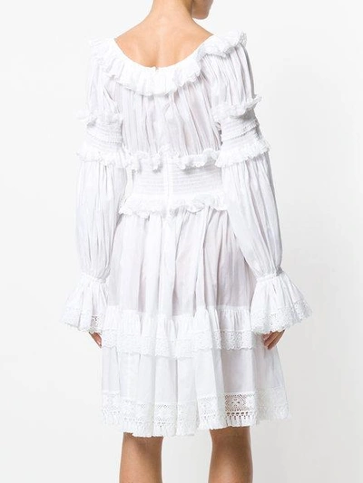 Shop Dolce & Gabbana Frill Trim Dress In White