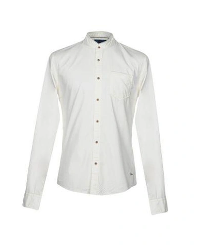 Shop Scotch & Soda Solid Color Shirt In Ivory