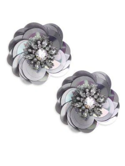 Shop Kate Spade Snowy Nights Sequin Statement Stud Earrings In Silver