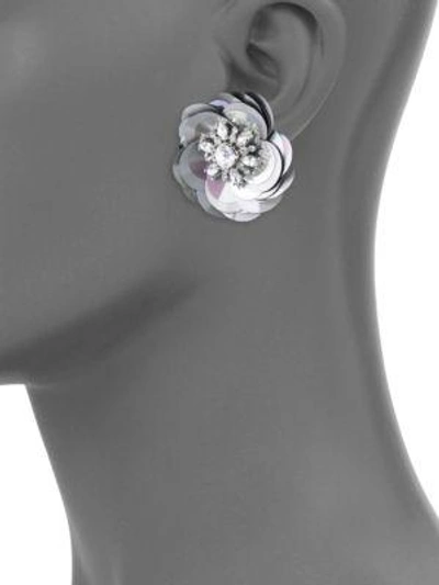 Shop Kate Spade Snowy Nights Sequin Statement Stud Earrings In Silver