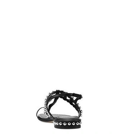 Shop Stuart Weitzman The Taxi Sandal In Black Calf Leather