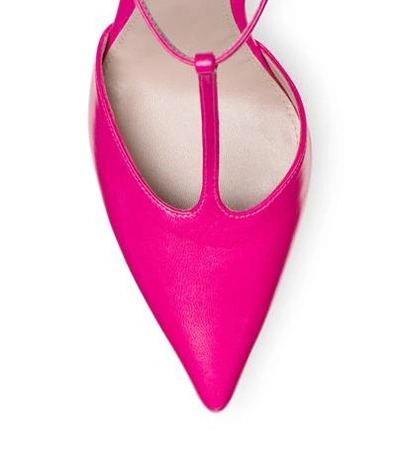 Shop Stuart Weitzman The Amity Pump In Fuchsia Nappa Leather