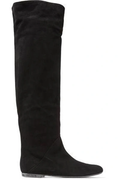 Shop Giuseppe Zanotti Woman Suede Over-the-knee Boots Black