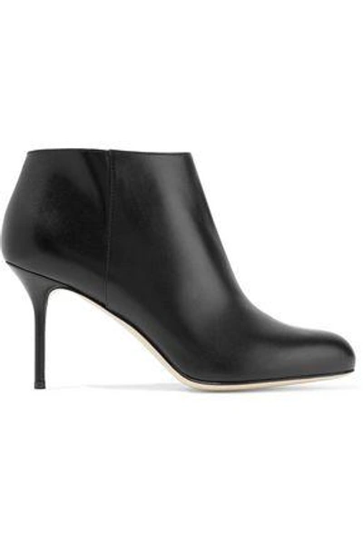 Shop Sergio Rossi Woman Madame Leather Ankle Boots Black
