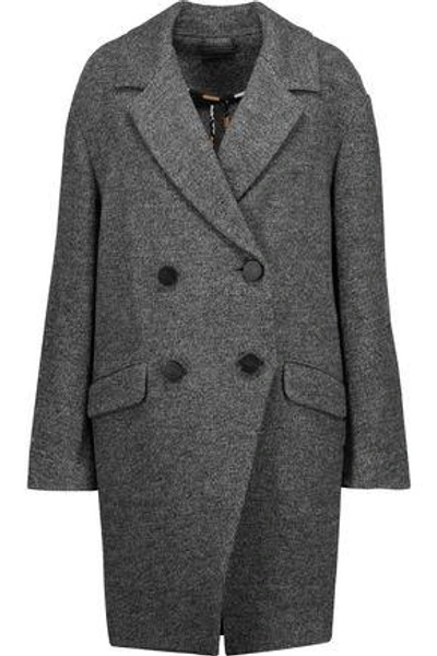 Shop Diane Von Furstenberg Woman Finola Double-breasted Wool Coat Dark Gray