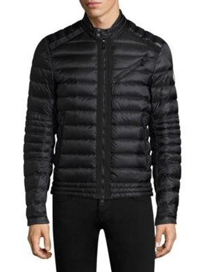 Shop Moncler Royat Quilted Moto Jacket In Black