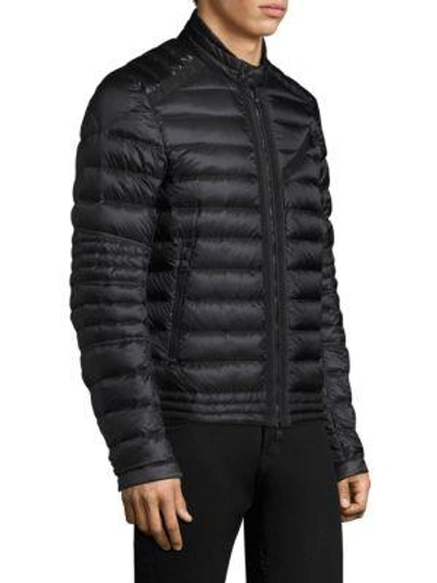 Shop Moncler Royat Quilted Moto Jacket In Black