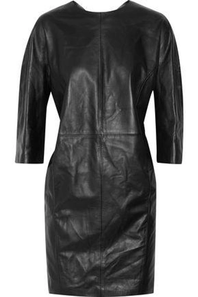 Shop Maison Margiela Woman Leather Dress Black