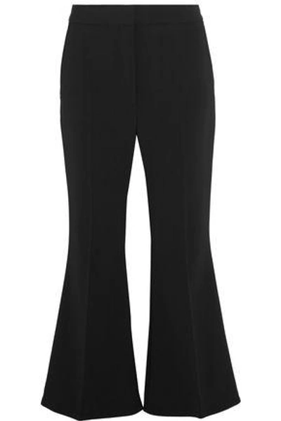 Shop Stella Mccartney Woman Cropped Wool-twill Flared Pants Black