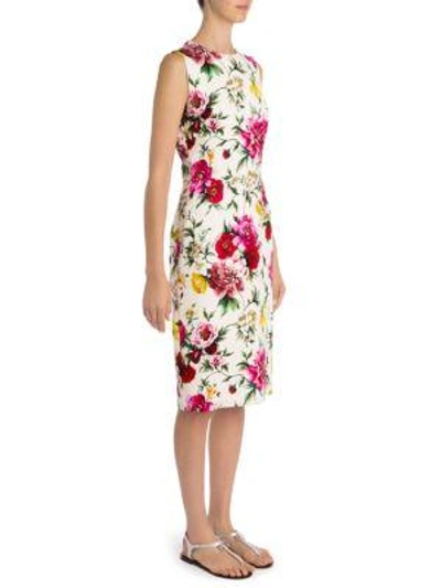 Shop Dolce & Gabbana Floral Brocade Sheath Dress In Floral Multi