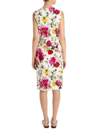 Shop Dolce & Gabbana Floral Brocade Sheath Dress In Floral Multi